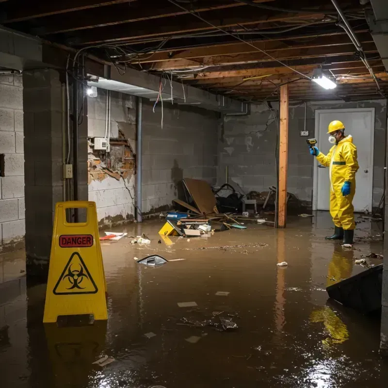 Flooded Basement Electrical Hazard in Arlington, OH Property